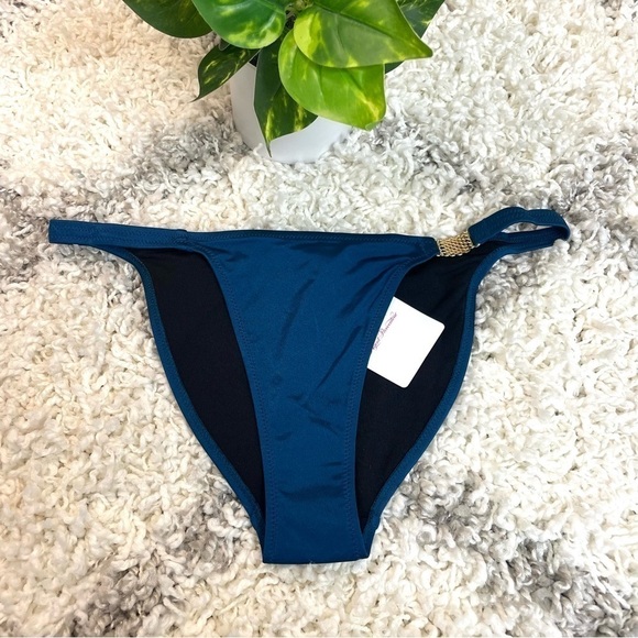 Tania Embellished Bikini Bottoms in Blue L'Agent by Agent Provocateur - Picture 3 of 7